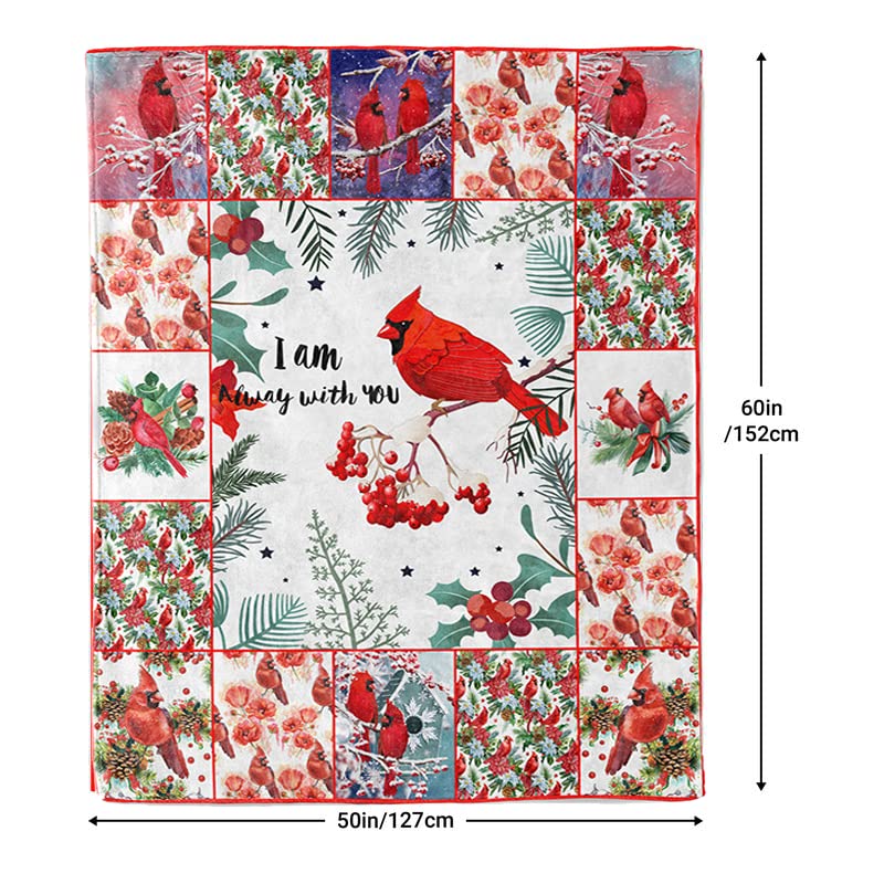 Cardinals Blanket Red Birds Ultra Soft Microfiber Plush Throw Blankets Bedding Flannel Throws for Couch Bed Sofa