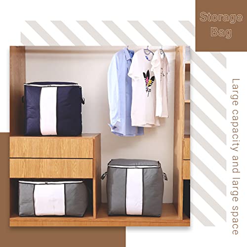 CozyShop Storage Bags for Clothes - 1 Pack Gray Containers for Blankets - Large Clothes Container with Zipper & Clear Window - Thick Fabric for Organized Underbed Storage Solution