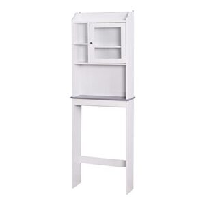 odsisfioowo modern over the toilet space saver organization wood storage cabinet for home, bathroom -white