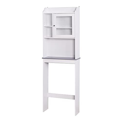 odsisfioowo Modern Over The Toilet Space Saver Organization Wood Storage Cabinet for Home, Bathroom -White