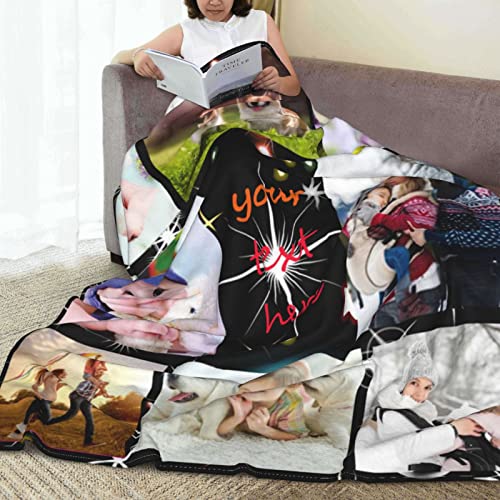 Hiffey Custom Blanket with Text Picture Customized Throw Blankets, Birthday Anniversary Wedding Gifts Personalized for Dad, Mom, Kids, Dogs, Friends Or Couples Photo 30"×40"