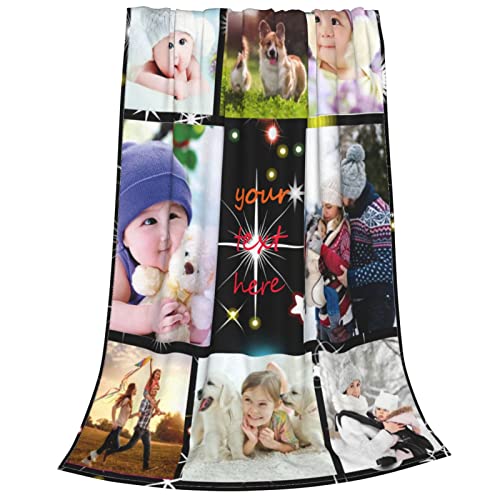 Hiffey Custom Blanket with Text Picture Customized Throw Blankets, Birthday Anniversary Wedding Gifts Personalized for Dad, Mom, Kids, Dogs, Friends Or Couples Photo 30"×40"