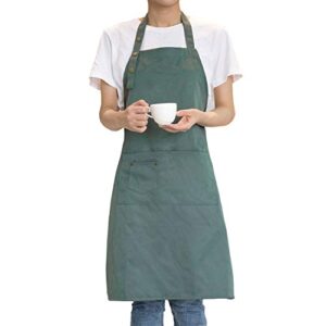 mornite art aprons for painting pottery ceramics, mens women kitchen cooking aprons waterproof green