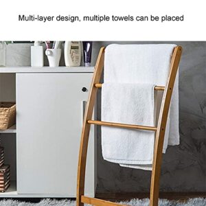 Household items Bamboo Towel Rack Holder for Bathrooms,Freestanding Beach Towel & Poolside Rack with Bottom Storage Shelf,Quilt Rack Stand or Blanket Rack for Living Room or Bedroom