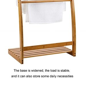 Household items Bamboo Towel Rack Holder for Bathrooms,Freestanding Beach Towel & Poolside Rack with Bottom Storage Shelf,Quilt Rack Stand or Blanket Rack for Living Room or Bedroom