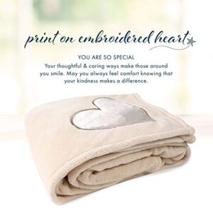 Pavilion Gift Company 19500 Comfort Blanket - You are So Special Thick Warm 320 GSM Royal Plush Throw Blanket, Beige