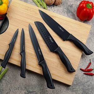 HUNTER Knife Set, Kitchen Knife Set 16PCS black knife set, knife set with Acrylic Stand, Knife Set Dishwasher Safe, Sharp knife set, Elegant Black