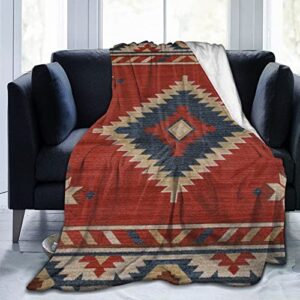 sonernt southwestern native american design throw blanket super soft lightweight warm for couch travel chair-all season premium bed blanket 40 x 50 inches
