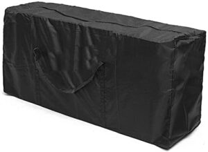 patio cushion storage bag, outdoor furniture cover waterproof dust-proof storage bag rectangular with zippers and handles carrying bag (s 48"x15"x21")