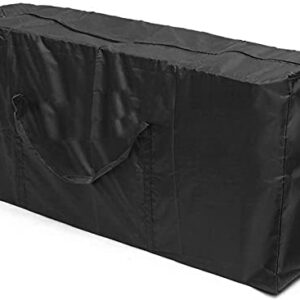 Patio Cushion Storage Bag, Outdoor Furniture Cover Waterproof Dust-Proof Storage Bag Rectangular with Zippers and Handles Carrying Bag (S 48"x15"x21")