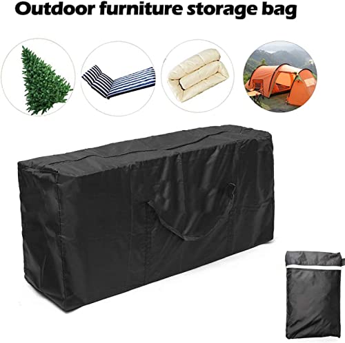 Patio Cushion Storage Bag, Outdoor Furniture Cover Waterproof Dust-Proof Storage Bag Rectangular with Zippers and Handles Carrying Bag (S 48"x15"x21")