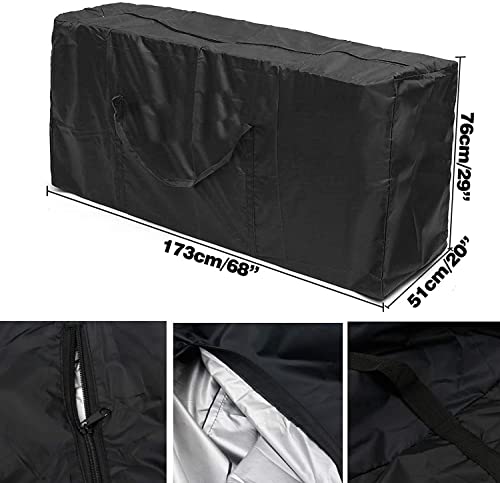 Patio Cushion Storage Bag, Outdoor Furniture Cover Waterproof Dust-Proof Storage Bag Rectangular with Zippers and Handles Carrying Bag (S 48"x15"x21")