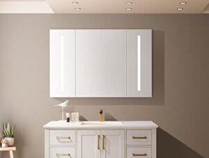 vinnova rieti 48" rectangle frameless led lighted bathroom vanity medicine cabinet wall mounted mirror