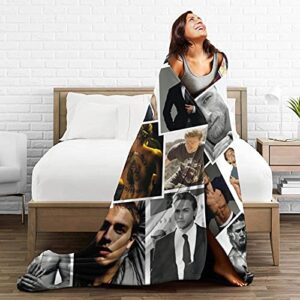 Charlie Hunnam Soft and Comfortable Warm Fleece Blanket for Sofa, Bed, Office Knee pad,Bed car Camp Beach Blanket Throw Blankets (Black, 50"x40") … (50"x40") … (60"x50")
