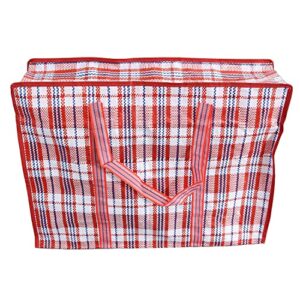 50l extra large storage bag sqxbk 60x45x20cm/23.62x17.71x7.87inch red checkered water resistant organizer bag moving bag carrying tote with zipper and carrying handle for clothes bedding comforter, pillow