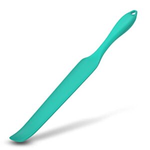silicone blender spatula for vitamix - blade scraper easy to reach under blender blades and edges, silicone rubber grip with hanging holes reusable (cyan)