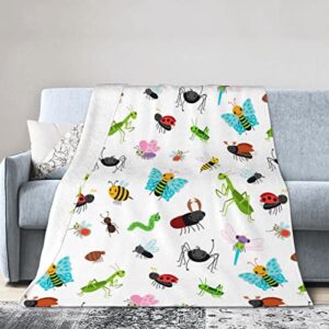 insects blanket air conditioning cute blanket soft, animals throw blanket flannel funny blanket(50"x40")