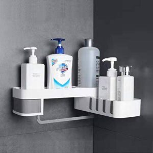 sinbotang kitchen bathroom multi-function corner rack (white plus gray)