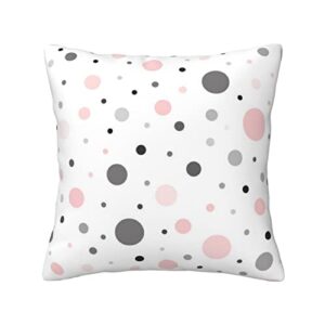 ewmar pink gray white modern polka dot pattern throw pillow covers cushion decorative pillowcases for sofa couch living room outdoor home decor