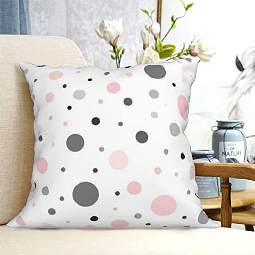 EWMAR Pink Gray White Modern Polka Dot Pattern Throw Pillow Covers Cushion Decorative Pillowcases for Sofa Couch Living Room Outdoor Home Decor