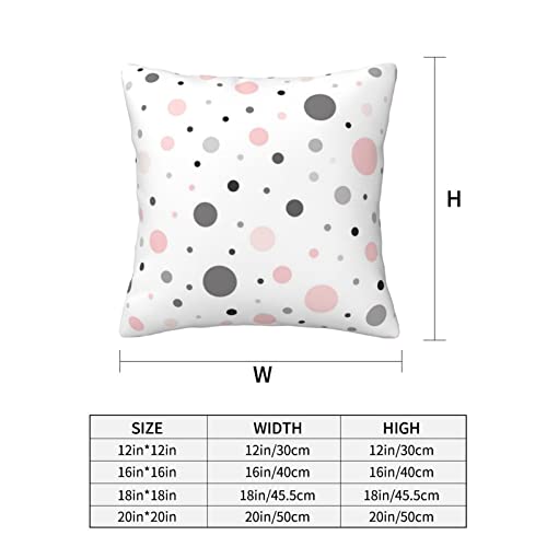 EWMAR Pink Gray White Modern Polka Dot Pattern Throw Pillow Covers Cushion Decorative Pillowcases for Sofa Couch Living Room Outdoor Home Decor