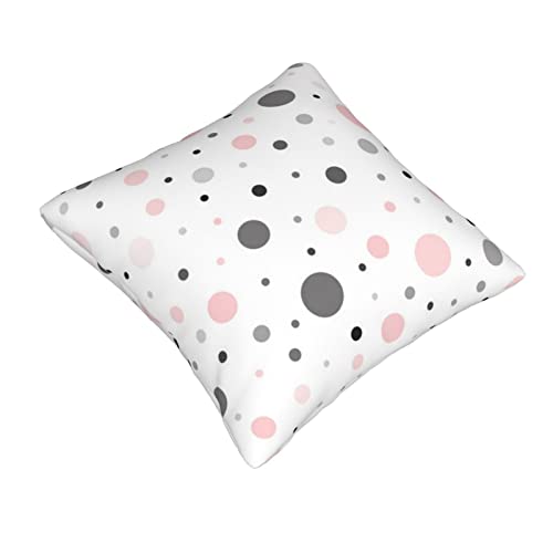 EWMAR Pink Gray White Modern Polka Dot Pattern Throw Pillow Covers Cushion Decorative Pillowcases for Sofa Couch Living Room Outdoor Home Decor