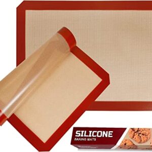 STATINT Non-Stick Silicone Baking Mat, Premium Food Safe - Pack of 2, for Cookie Oven Reusable Mat