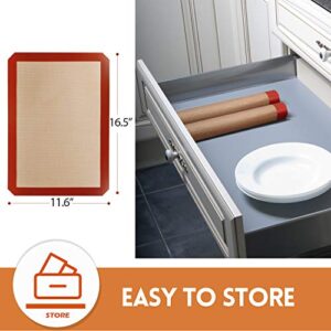 STATINT Non-Stick Silicone Baking Mat, Premium Food Safe - Pack of 2, for Cookie Oven Reusable Mat