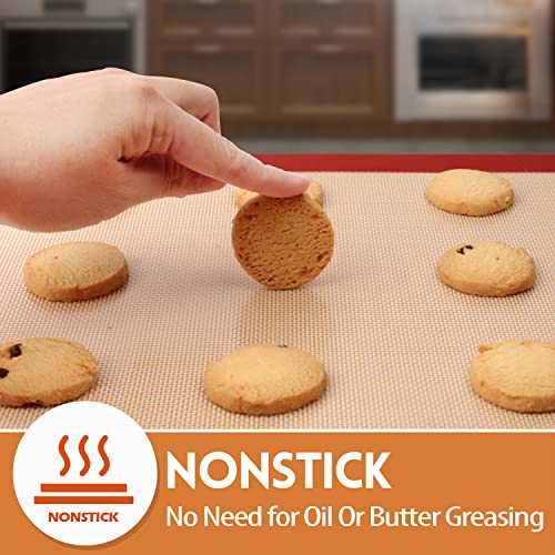 STATINT Non-Stick Silicone Baking Mat, Premium Food Safe - Pack of 2, for Cookie Oven Reusable Mat