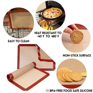 STATINT Non-Stick Silicone Baking Mat, Premium Food Safe - Pack of 2, for Cookie Oven Reusable Mat