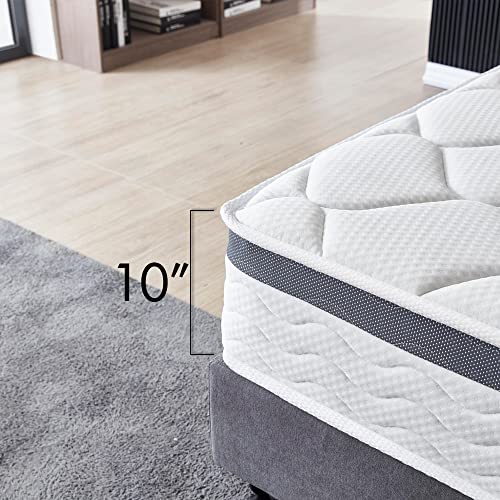 OLIVER & SMITH SINCE 1921 Twin Mattress - 10 Inch Cool Memory Foam & Hybrid Spring Mattress with Breathable Cover - Comfort Plush Euro Pillow Top - Bed in a Box