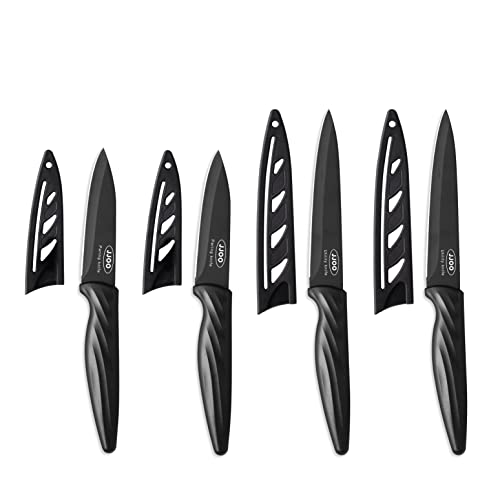 JJOO Paring knife, 8 PCS Paring Knives With Sheath, 4 & 4.5 inch Fruit and Pairing Knife, German Steel Kitchen Knife, Paring Knife Set for Home and Restaurant