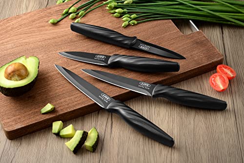 JJOO Paring knife, 8 PCS Paring Knives With Sheath, 4 & 4.5 inch Fruit and Pairing Knife, German Steel Kitchen Knife, Paring Knife Set for Home and Restaurant