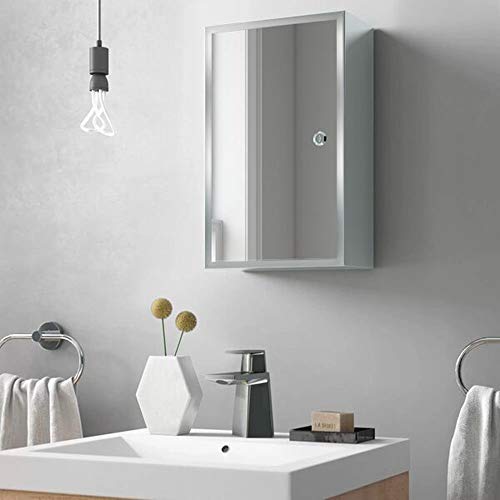 Ketcham 715K - 9" W x 15" H Lockable Series Surface Mounted Bright Annealed Stainless Steel Framed Mirror Medicine Cabinet