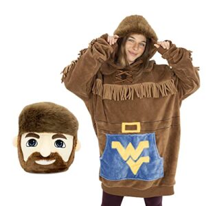 plushible west virginia blanket hoodie - oversized pullover hooded sweatshirt - mens and womens long sleeves wearable college football and basketball blanket hoodie - mountaineer gifts