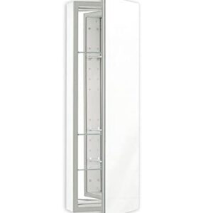 Robern PLM1630G Polished Edge, Classic Gray Interior ̶ Non-Handed PL Series 16" x 30" Flat Top Cabinet