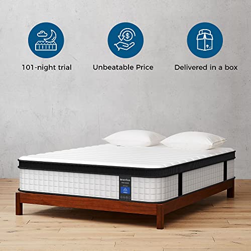 Inofia Twin XL Mattress, 12 Inch Hybrid Innerspring Single Mattress in a Box, Cool Bed with Breathable Soft Knitted Fabric Cover