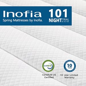 Inofia Twin XL Mattress, 12 Inch Hybrid Innerspring Single Mattress in a Box, Cool Bed with Breathable Soft Knitted Fabric Cover