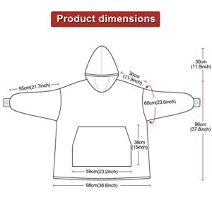 AexInbo Heated Hoodie with Large Heating Area, 7.4v 6000mAh Rechargeable Battery USB Heated Wearable Blanket with Far Infrared Heating, Heated Robe Are Cozy Warm Soft, Perfect for Sofa, Bed, Outdoor