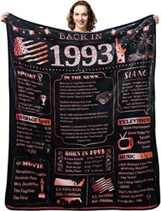henghere 30th birthday gifts for women, 30th birthday gift for friend, mom, sister, wife, aunt, coworker, happy 30 year old birthday decorations women | blanket for bed sofa 60x50 inches, rose gold