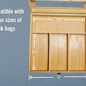 Ambolan Ziplock Bag Storage Organizer, Bamboo Drawer Organizer, Plastic Bag Organizer, Compatible with Ziploc, Solimo for Gallon, Quart, Sandwich, and Snack Variety Size Bags