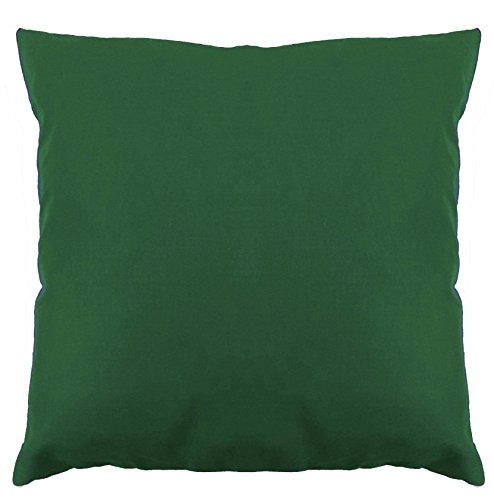 Saffron Floor Cushion Cover Decorative Extra Large Pillowcase Bottle Green 32x32 inch (80x80 cm) Cotton Plain Solid Removable Cover, Insert not Included