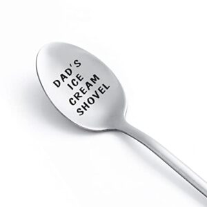 gifts for dad ice cream spoon scoop for ice cream lovers, funny engraved stainless steel spoon shovel, birthday fathers day gifts christmas thanksgiving gifts for him