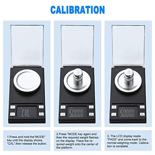 UNIWEIGH Milligram Scale 50g/0.001g,Precision Mini Carat Gram Scale for Powder Medicine,Jewelry,Gem,Reloading,Lab,Pocket Scale with Cal Weight,Professional Mg Scale with Tare,LCD Display,Powder Scoop