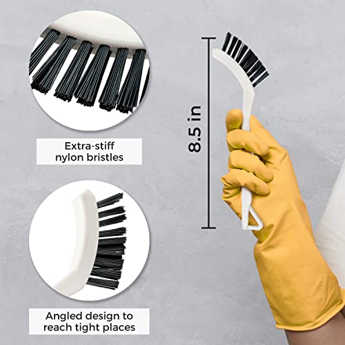 6-Pack Grout Cleaner Brush Scrub Set - Stiff Bristle Scrubbing & Detail Cleaning Brushes for Household Use on Bathtub, Shower, Kitchen, Tile Floors, Sink, Grooves, Window Tracks, Drain Cracks & More