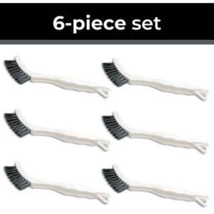 6-Pack Grout Cleaner Brush Scrub Set - Stiff Bristle Scrubbing & Detail Cleaning Brushes for Household Use on Bathtub, Shower, Kitchen, Tile Floors, Sink, Grooves, Window Tracks, Drain Cracks & More