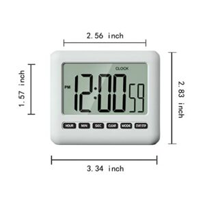 MOUISITON Magnetic Clock Kitchen Digital Timer with Alarm, 12/24 Hours Big Screen Loud Alarm & Strong Magnet, Count-Up & Count Down for Kitchen Baking Sports Games Office Study (Black)