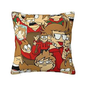 anime manga eddsworld pillow covers decorative throw pillow cases soft sofa bed pillowcases for living room bedroom couch 20"x20"