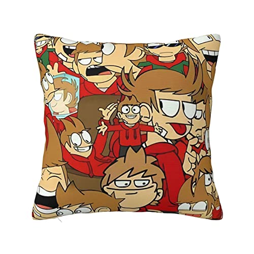 Anime Manga Eddsworld Pillow Covers Decorative Throw Pillow Cases Soft Sofa Bed Pillowcases for Living Room Bedroom Couch 20"X20"