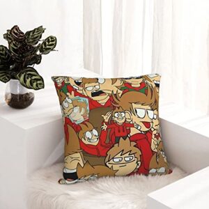 Anime Manga Eddsworld Pillow Covers Decorative Throw Pillow Cases Soft Sofa Bed Pillowcases for Living Room Bedroom Couch 20"X20"